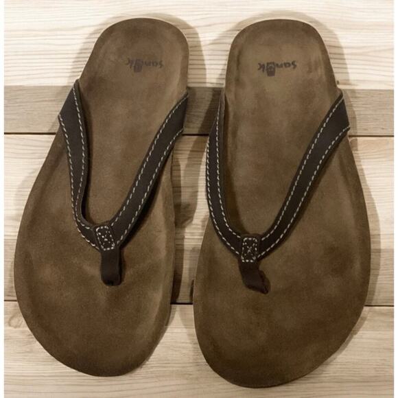 Sanuk She Loungy Leather Women's Sandals in brown size 7 - Picture 1 of 5